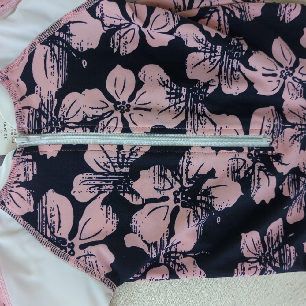SNAPPER ROCK | Baby Girls & Toddlers Navy Orchid Surf Suit, UPF 50+ - Picture 12 of 12